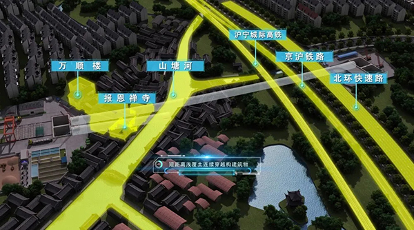 桐泾路隧道穿越风险示意图
